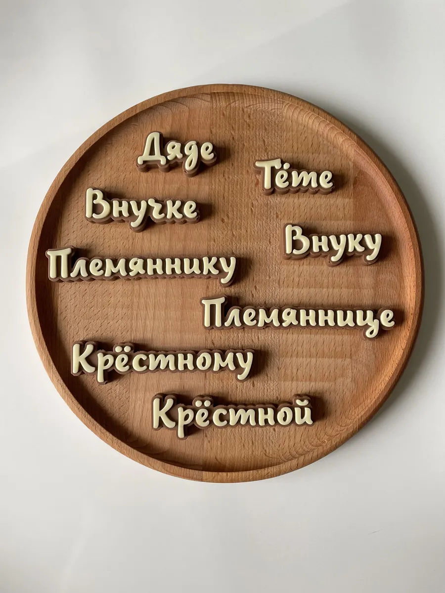 Силиконовый молд для шоколада "Надписи родственникам" — фото 1