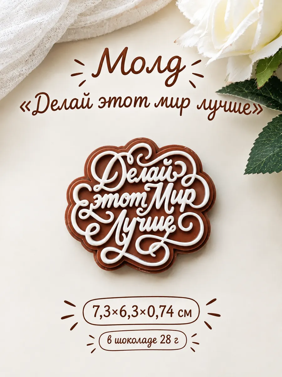 Силиконовый молд для шоколада "Делай мир лучше"