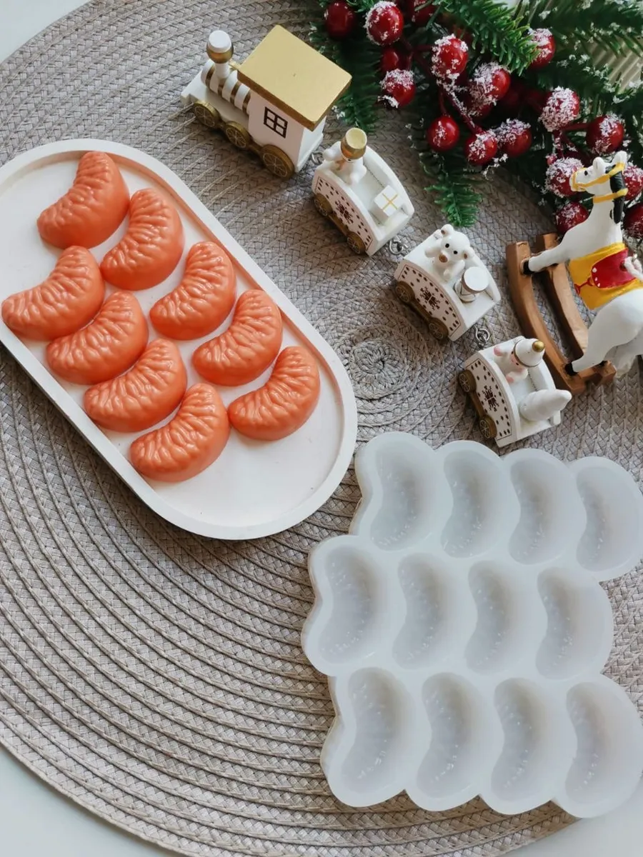 Силиконовый молд для шоколада "Дольки мандарина"