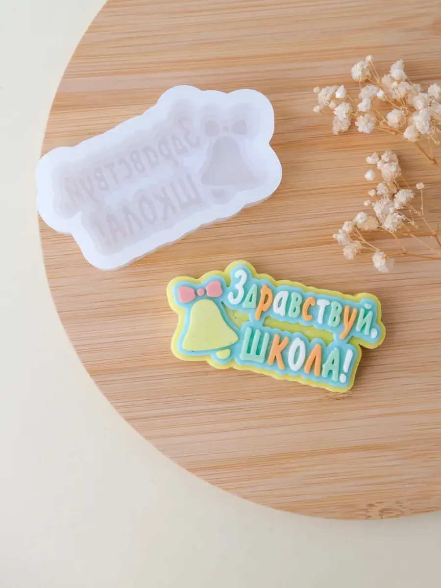 Силиконовый молд для шоколада "Здравствуй, школа" — фото 1